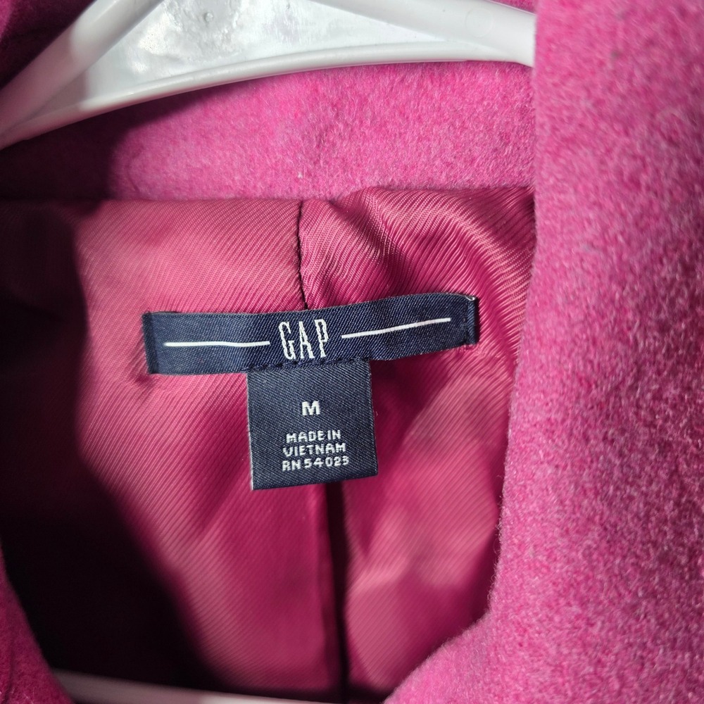 Gap Womens Magenta Pink Wool Blend Double Breasted Peacoat Jacket Size M 498590 - Picture 3 of 12